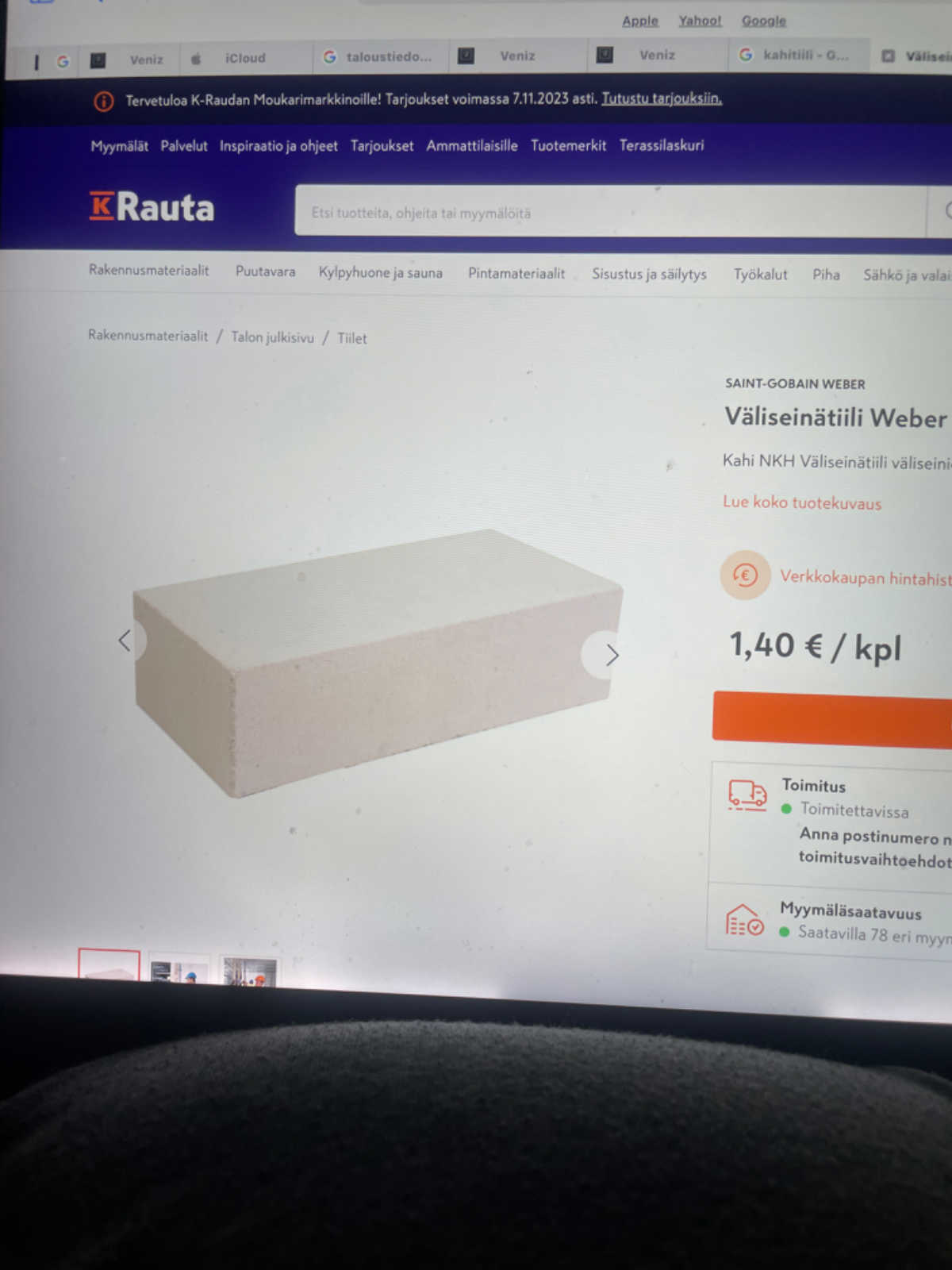 Kuvassa: Kahi väliseinä kiviä