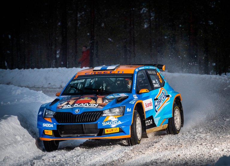 Lauri Joonan rallikausi alkoi Rovaniemellä kolmannella sijalla. Kuva: Merita Mäkinen