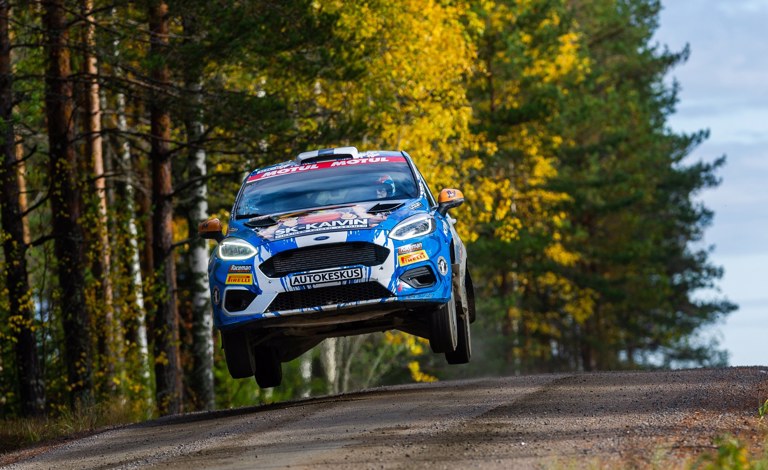 Lauri Joonan viimeinen tämän kauden kisa on kolmen viikon päästä ajettava Katalonian MM-ralli, jossa tähtäimessä on WRC3-luokan mestaruus. Kuva: Merita Mäkinen