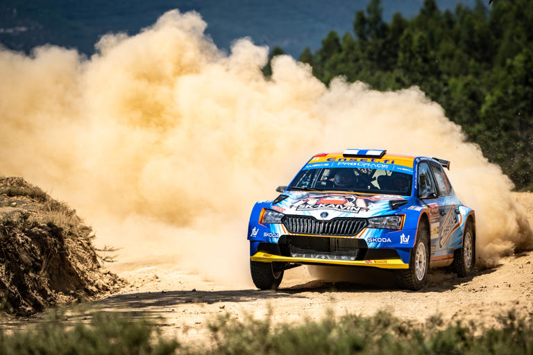 Portugalin rallin WRC2 Challenger -lopputuloksissa keikyäläinen Lauri Joona oli viides. Kuva: Honza Fronek